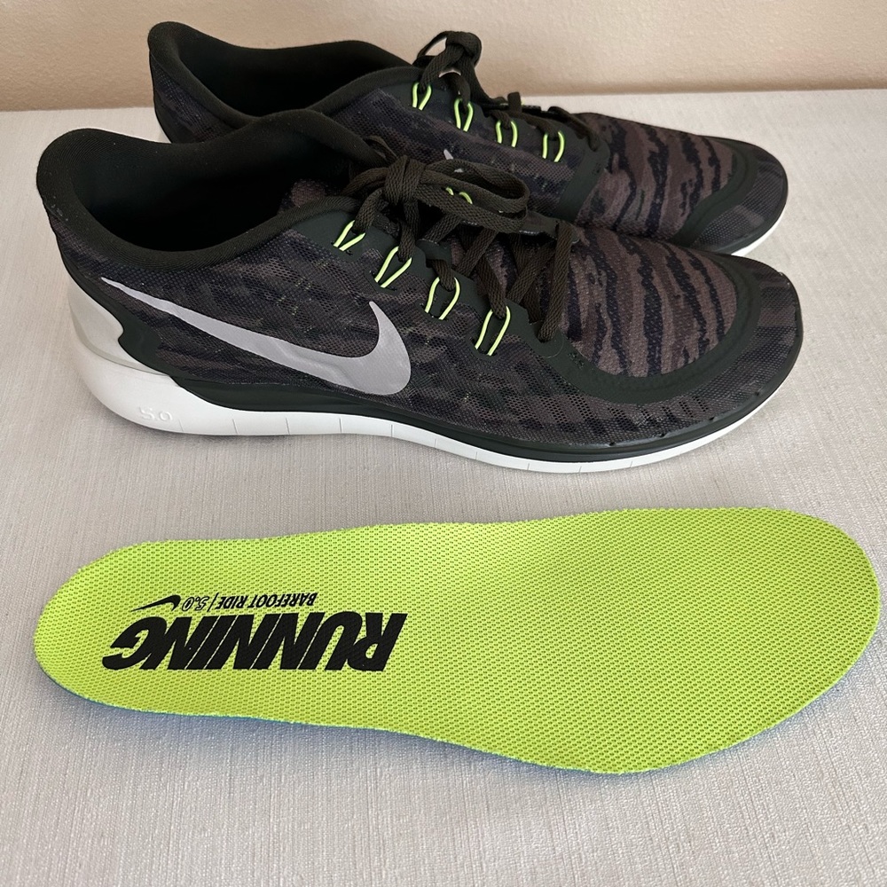 NIKE Barefoot Running 5.0 Gray/Green Mesh lace Up Athletic Sneakers Men’s 15 - Picture 12 of 15